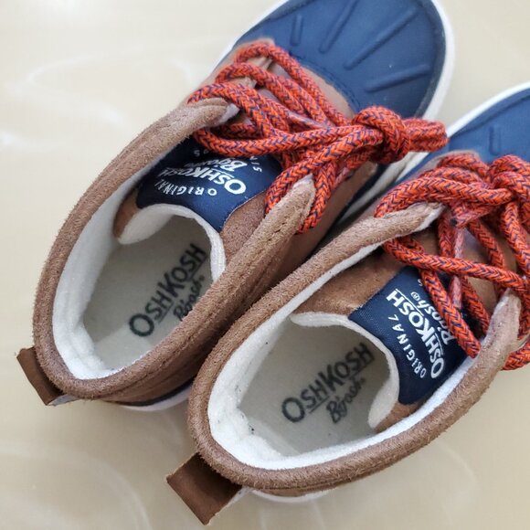 OshKosh B’gosh Duck Navy Blue/Brown Sneaker Boots Size 10 - Picture 7 of 12